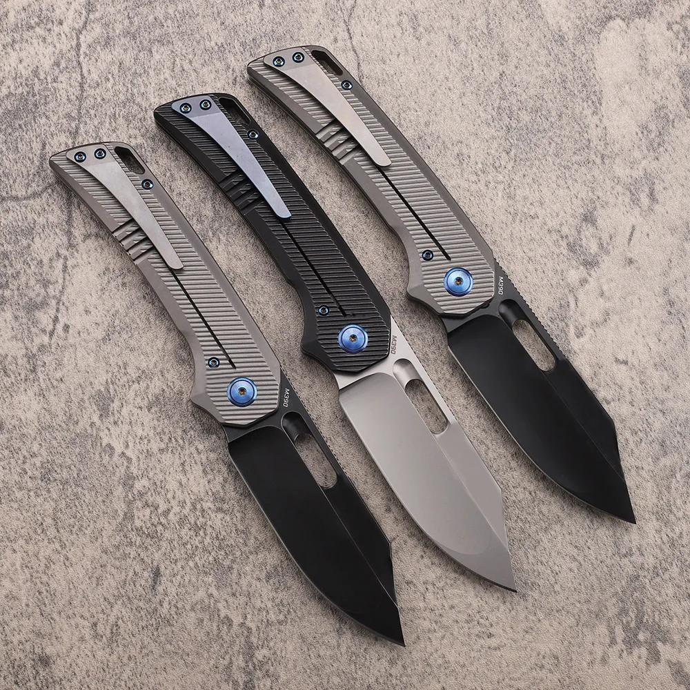 Folding Knife M390 Blade Titanium Aluminum Handle Camping Outdoor Fishing Hiking Fruit Tactical Kitchen Survival EDC Tool Knife