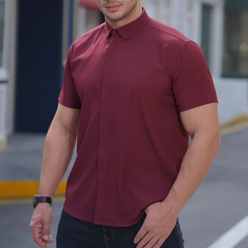 

Men Shirt Short Sleeve Oversize Summer Plus Size 6XL 7XL 8XL 10XL 12XL Formal Fashion Solid Black White Casual Red Dropshipping