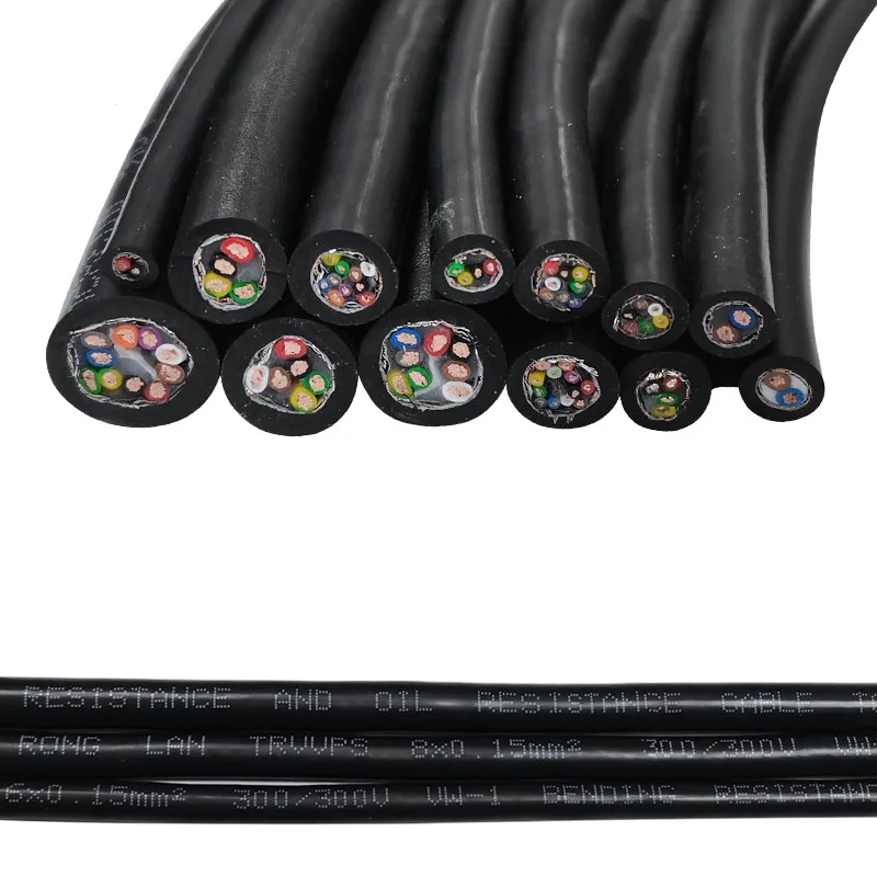 PUR tow chain shielded cable 26-15awg pure copper polyurethane 2 3 4 5 6 8 10-30 core bending resistant UV resistant cable