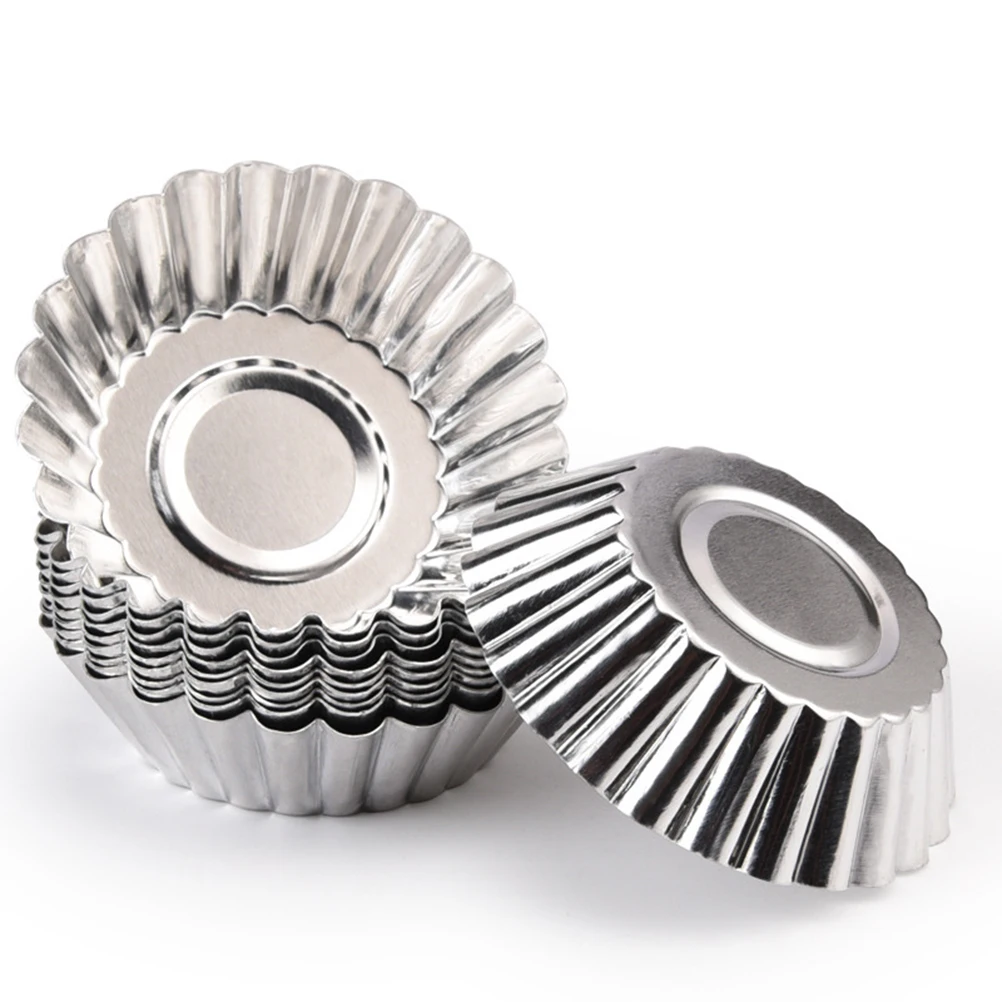 

66 pcs Aluminum Alloy Cake Mold Nonstick Coating Quick Heat Perfect for Baking Egg Tarts Muffin Cupcakes Pies Metal Baking Cups