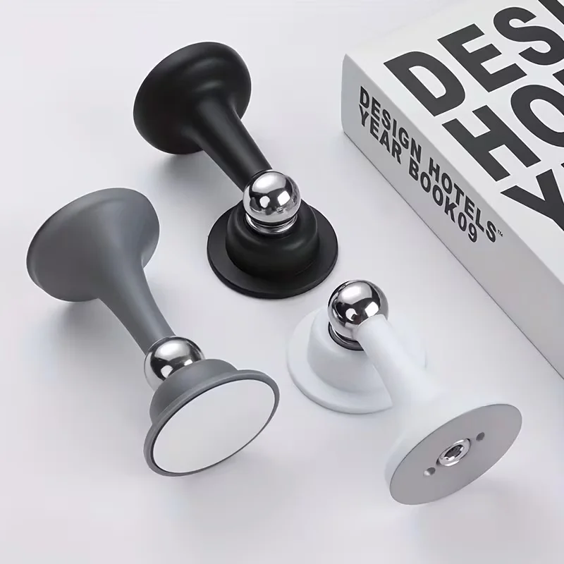 Magnetischer Türstopper - Bohrfreier Starker Magnethalter, Winddicht & Geräuschlos, Langlebiger Kunststoff, Schwarz/Weiß/Grau für Zuhause und Büro
