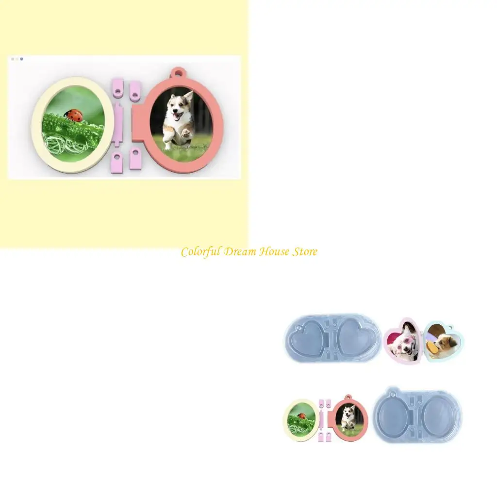 

Jewelry Casting Molds,Silicone Pendant Resin Molds Oval Picture Frame Resin Mold