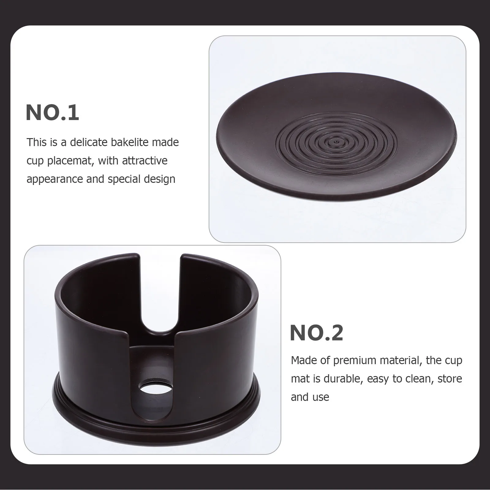 

1 set 1 Set Bakelite Teacup Mat Heat Insulation Coaster Table Protection Non-Skid Cup Pad Vintage Style Home Office Hotel Decor