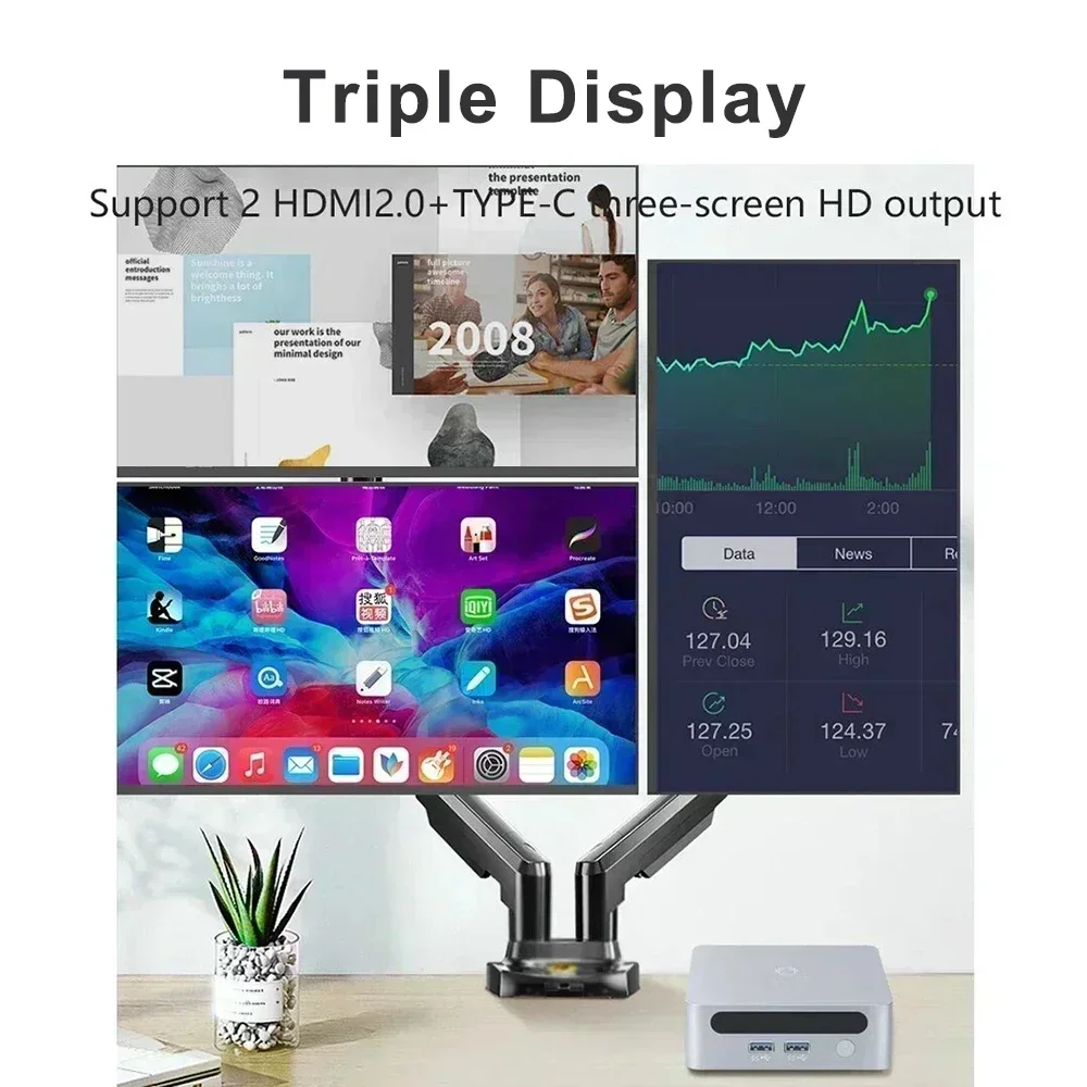 SZBOX R5 5500U R5 7530U / R7 4800H R7 5800H كمبيوتر صغير Windows 11 PRO DDR4 3200MHz NVME SSD WiFi 6 BT 5.2 كمبيوتر ثلاثي العرض