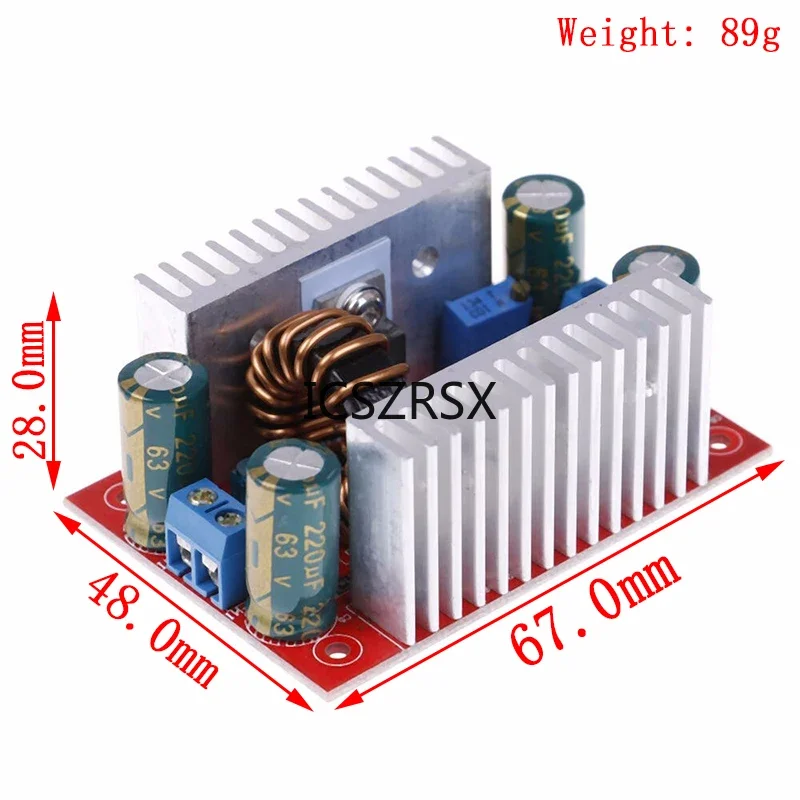 DC 400W 15A Step-up Boost Converter Constant Current Power Supply LED Driver 8.5-50V to 10-60V Voltage Charger Step Up Module