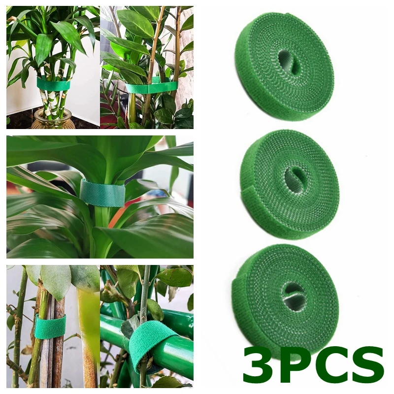 3 Rolls Green Garden Twine Plant Ties Nylon Plant Bandage Garden Hook Loop Bamboo Canl E Wrap Support Garden Accessories