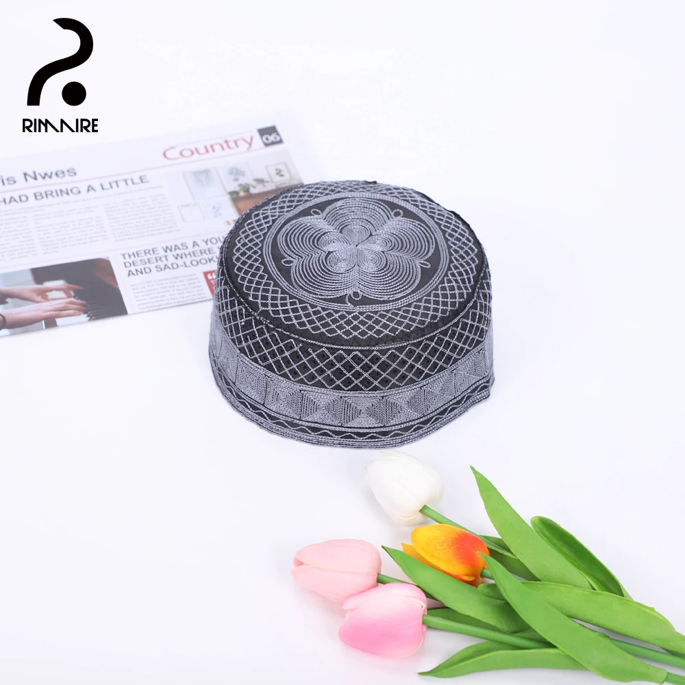RIMAIRE Ramadan Muslim Preyer Hats Exquisite Pattern Islamic Men Hat High Quality Hair Cover Yarmulke Causal Party Wholesale