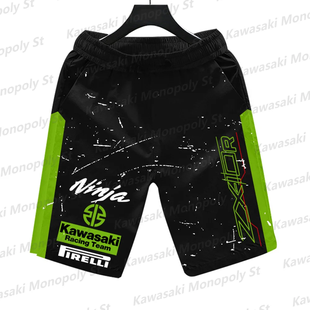 23/24 New Men Kawasaki Factory Team SBK Motorcycle Racing Cycling Suit Quick-Drying Sports Shorts Men KID/Adult Training Clothes