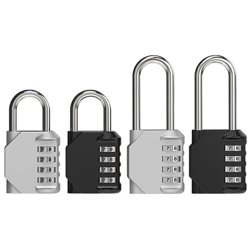 Combination Padlock Lock Resettable Lock 4-Digit Zinc Alloy Combination Lock for Shed Fence Gate School Gym