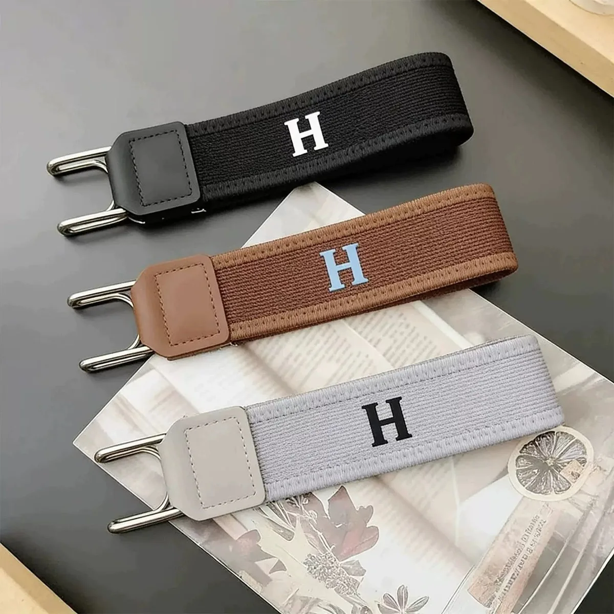 No‑Buckle Elastic Belt For Men Women, Adjustable Nylon Stretch Waist Belt, Invisible Buckle‑free Lazy Belt For Jeans Pants Daily