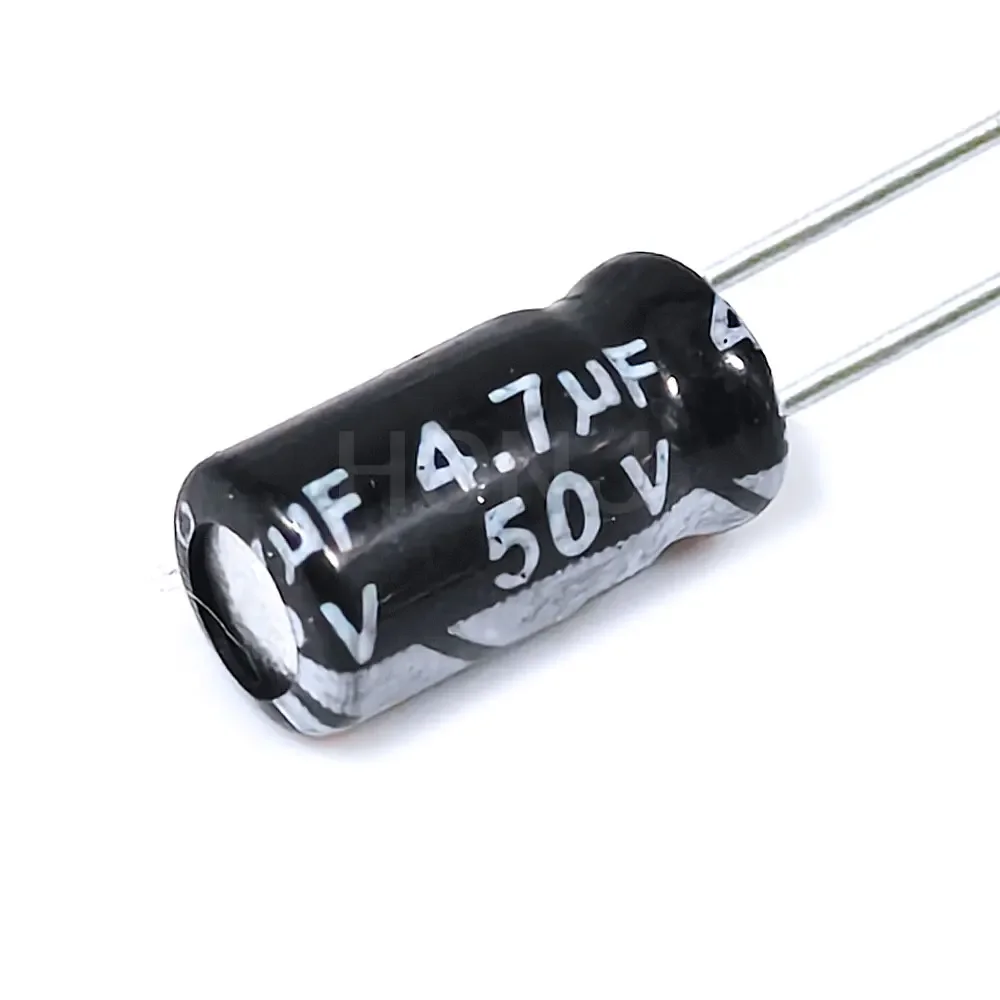 50PCS​​ ​​​​​​4.7uF 50V 4.7MFD 50Volt 4*7mm Aluminum Electrolytic Capacitor Radial 4.7mf50v 4.7uf50v 50v4.7mf 50v4.7uf ±20%​​