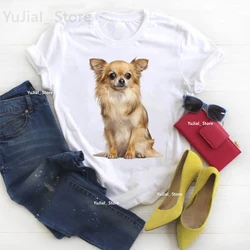 Kawaii Clothes Cute Chihuahua Animal Print T Shirt For Girls Dog Lover Tshirt Women Harajuku Shirt Summer Tops Tee Shirt Femme