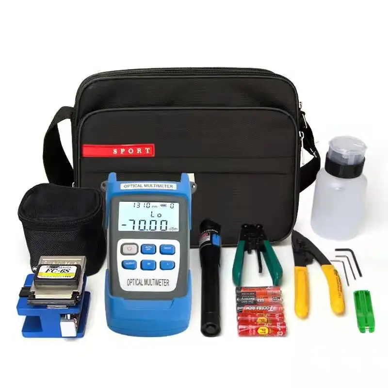 FTTH fiber optic equipment cable tool  fiber tool kit optical fiber with Visual Fault Locator and Optical Power Meter