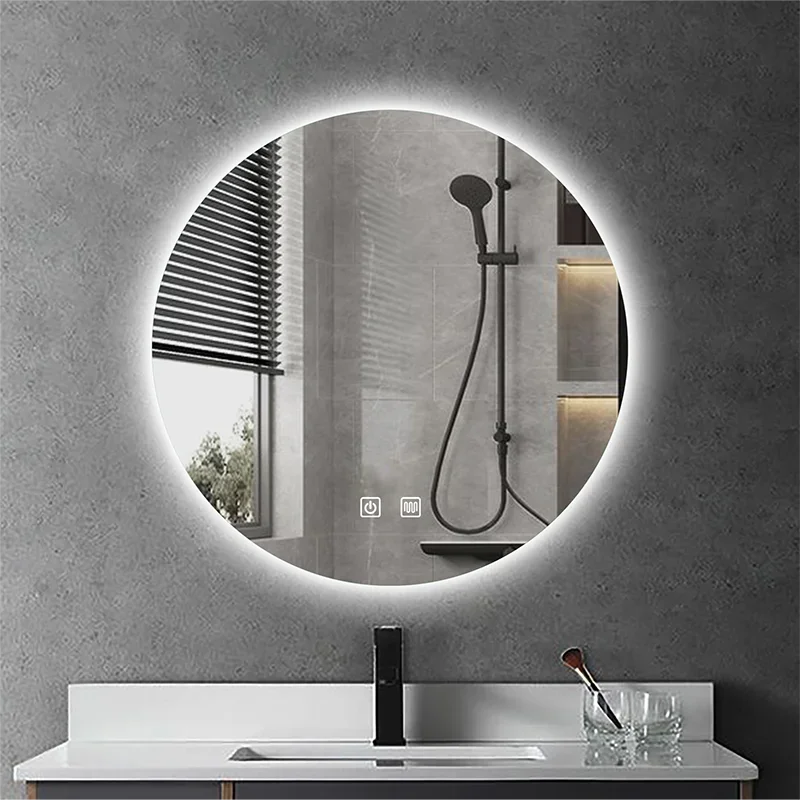 Smart  Backlight Bathroom Mirror makeup with light Brightness Dimmer  Round shower Mirror Full Body espejo house accessory GY