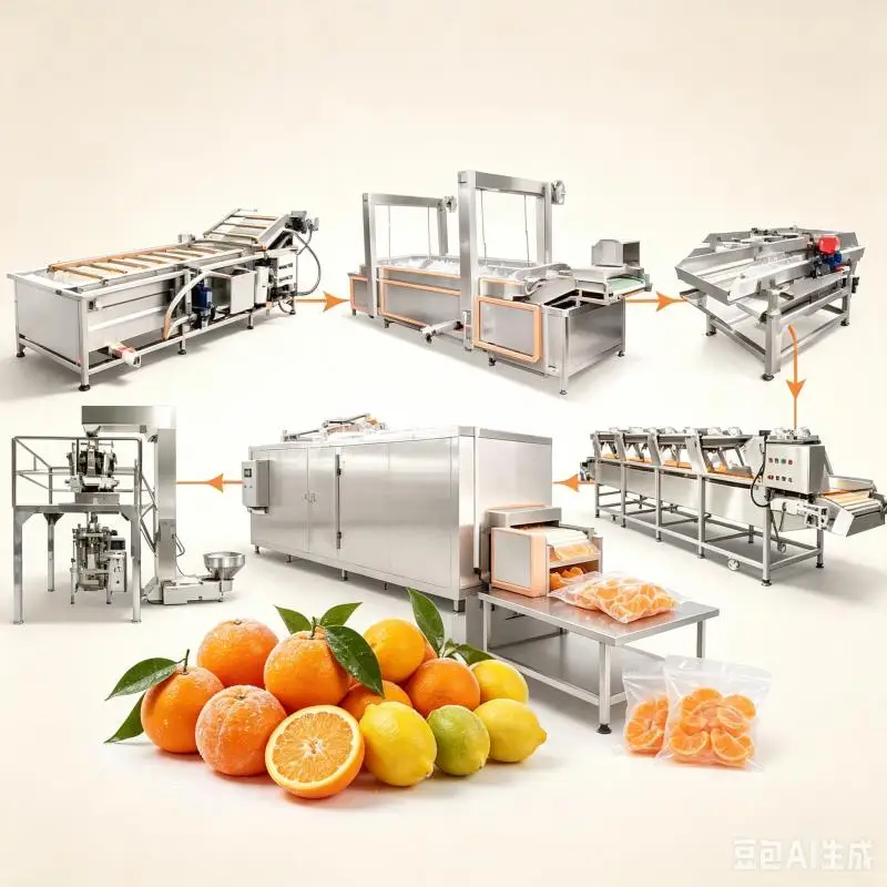 Fruit and Vegetable IQF Quick Freezer Line Customized Food Processing Machinery High Efficiency Freezing Solution