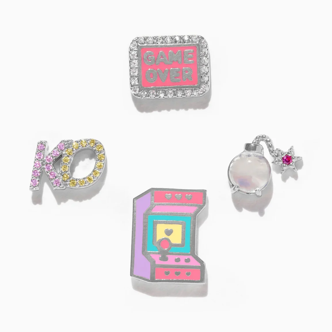 New Vintage Nostalgic Cute Colorful Drip Oil Zircon Game Console Heart Funny Stud Earrings For Women Fashion Jewelry