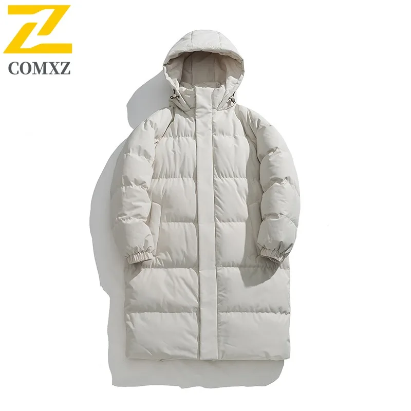 

COMXZ Мужская зимняя стеганая куртка, повседневная ветрозащитная теплая хлопковая куртка с капюшоном для альпинизма, легкая парка для путешествий