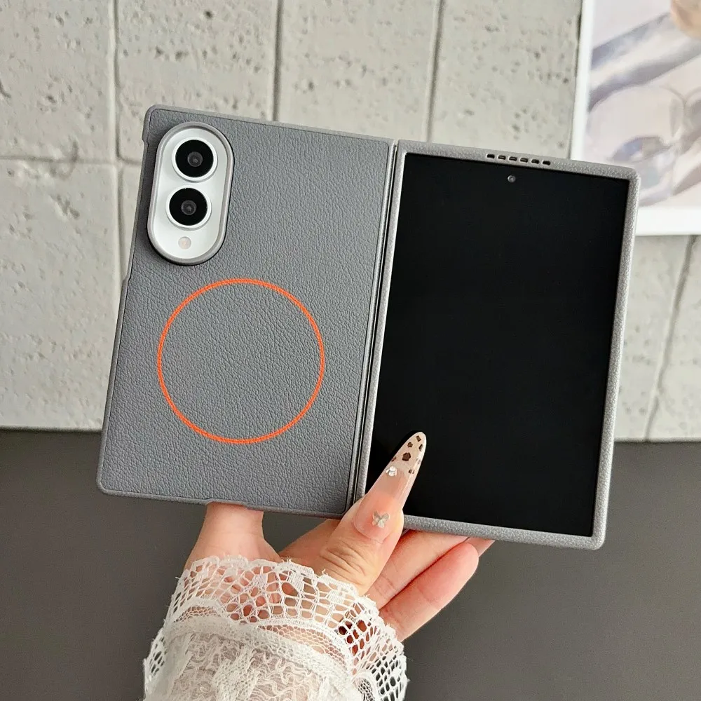 For Samsung Galaxy Z Fold 8 Case Luxury PU+PC Skin Magnetic MagSafe Protective Back Cover Case For Z Fold 8 Fold8 Phone Shell