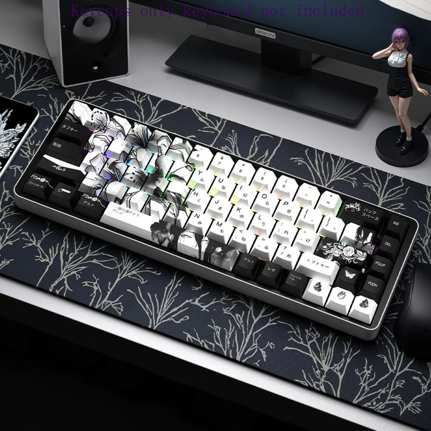 Japanese Anime Keycap PBT Cherry Personalized Keycap 139 Keys Compatible with 60/80/87/98/104/108 Mechanical Keyboard
