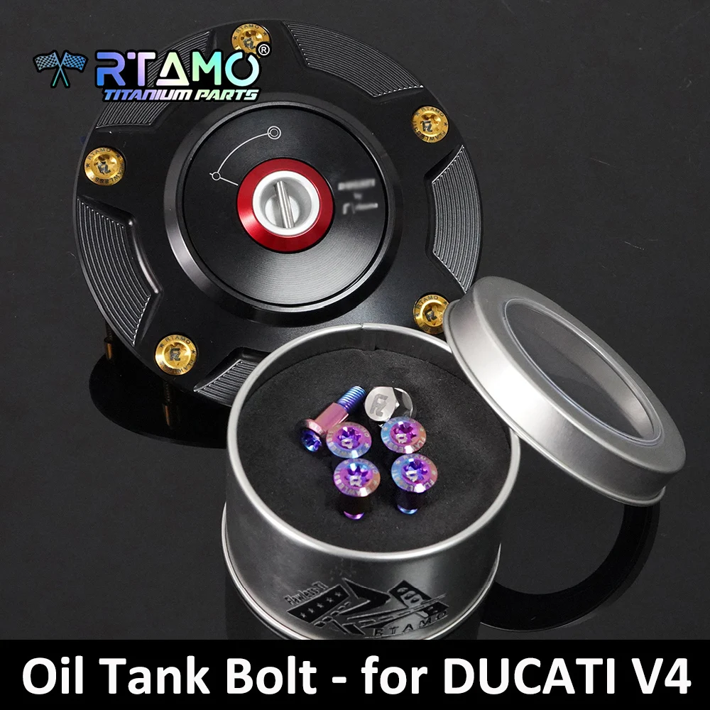 RTAMO Gr5 Titanium Oil Tank Bolt M5X18 Fit for Ducati V4 by RIZOMA