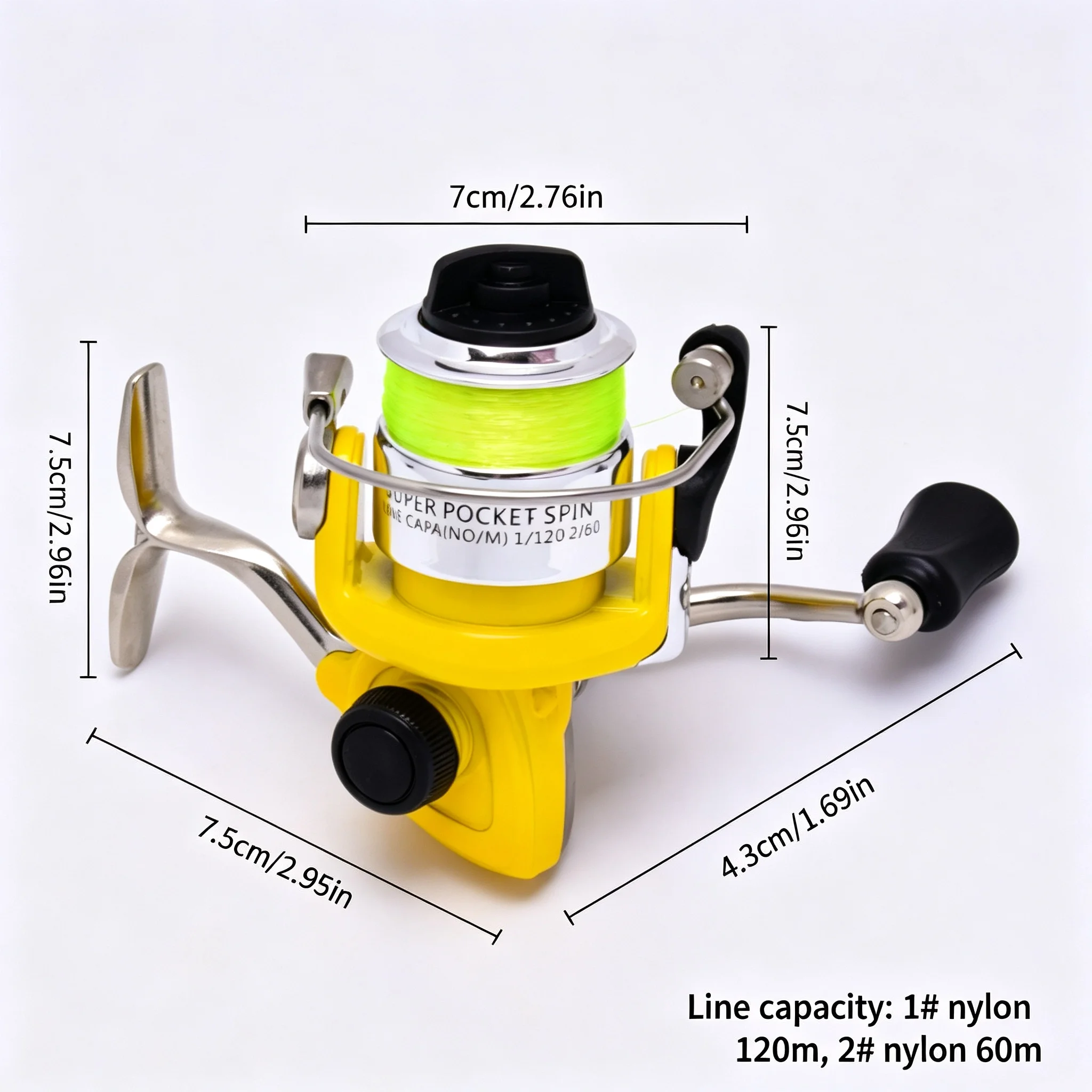 1Pc Mini Semi Metal Spinning Reel 4.3:1 Gear Ratio, Seamless Swing Arm Portable Micro Fishing Wheel for Lure Ice Fishing