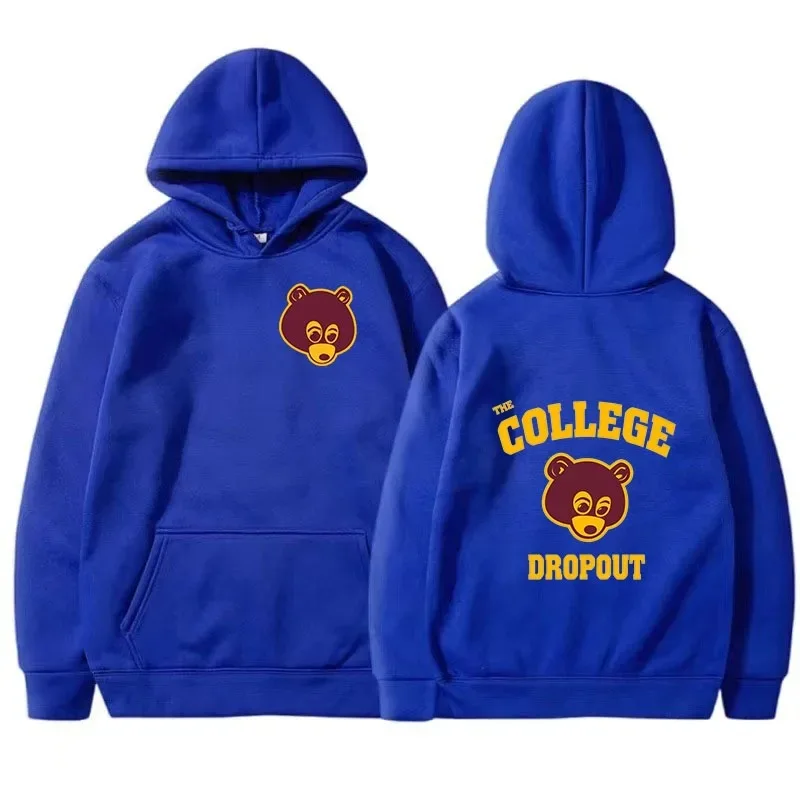 سويت شيرت كاجوال بقلنسوة برسومات هيب هوب كلاسيكية للجنسين من Kanye West 'The College Dropout' للرجال والنساء