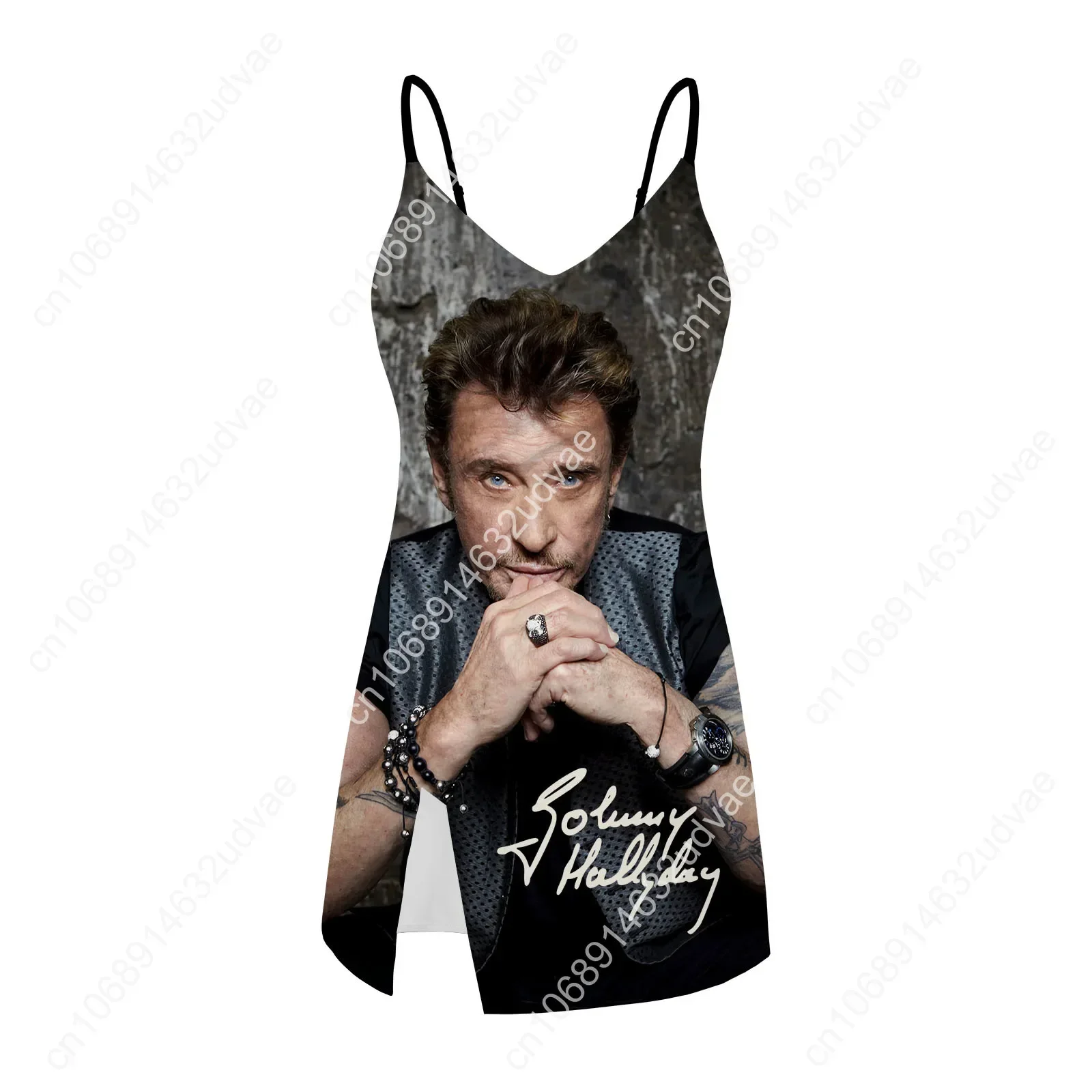 Johnny Hallyday Sling Dress Swimsuit Womens Bathing Suits Personalized Fashion Swimwear Pool Party Bikini Custom Made Beachwear