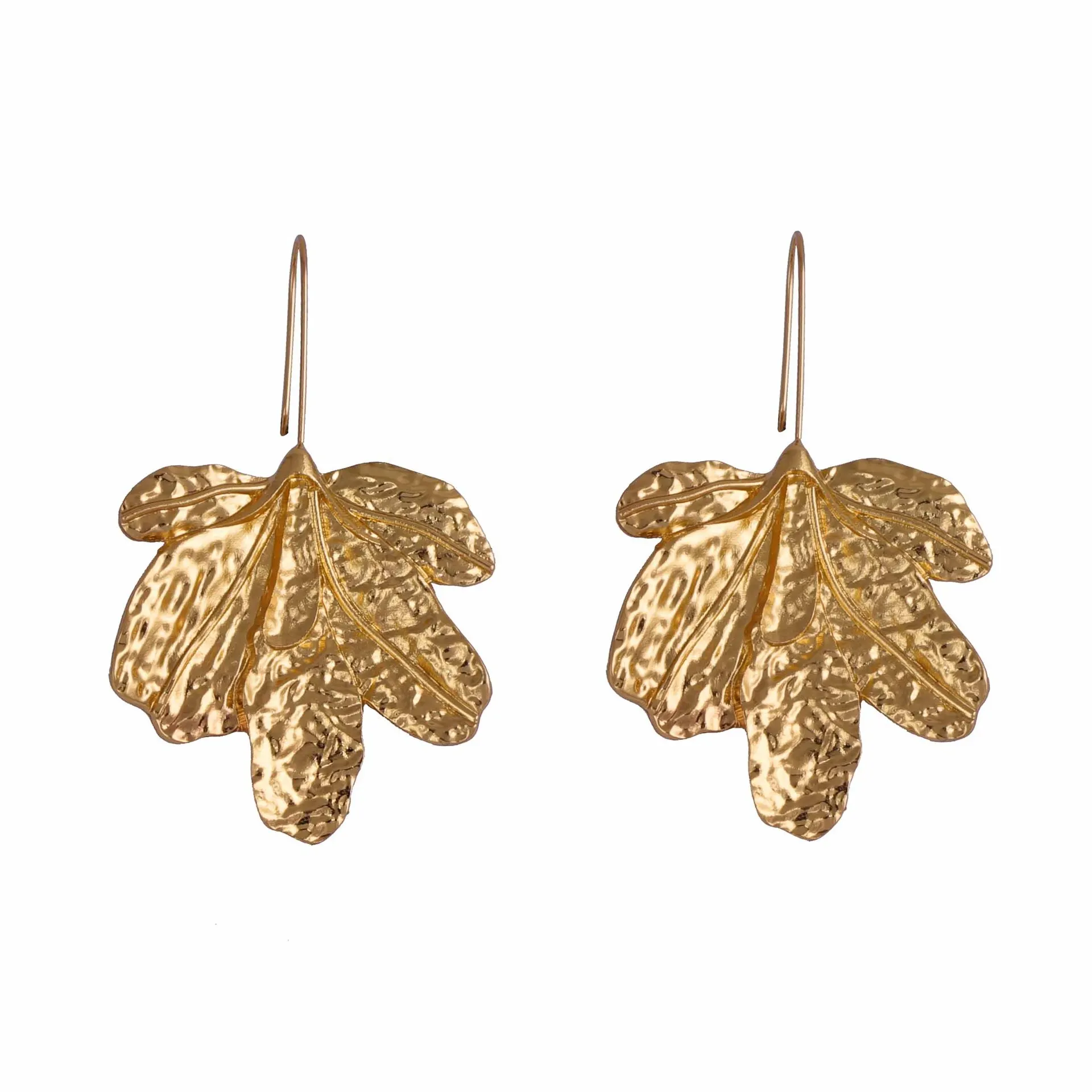 

2025 New ZAA Irregular Metal Leaf Dangle Earrings for Women Vintage Statement Jewelry Holiday Party Gifts