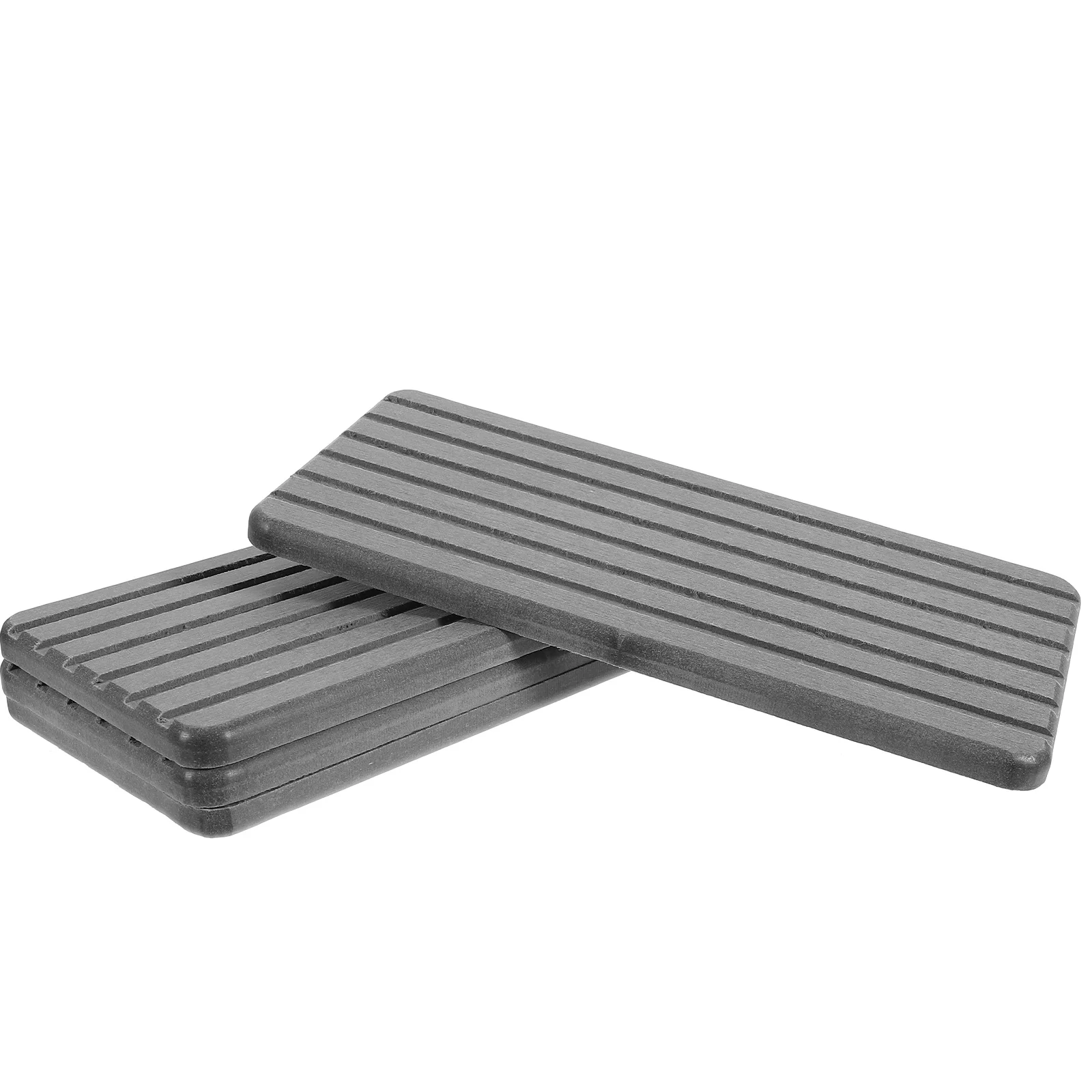 

4pcs Diatom Mud Coasters 21x10cm Deep Gray Bathroom Countertop Sink Soap Holder Mats Absorbent Drink Coasters For Kitchen Shower