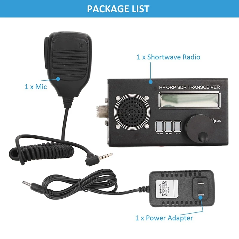 Shortwave Radio Transceiver 8 Bands Full Mode USDR SDR QRP Transceiver USB/LSB/CW/AM/FM Etc. Signal Receive Mode US Plug