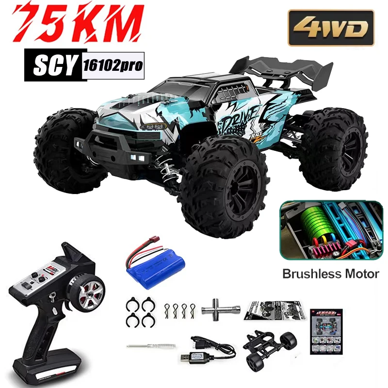 

1/16 SCY 75KM/H or 50KM/H 4WD RC Car with LED RC Cars High Speed Drift Monster Truck for Kids Vs SG116MAX/SG116PRO Toys
