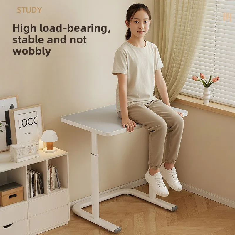 Height Adjustable Rolling Bedside Table for Laptop Study Work in Living Room Bedroom