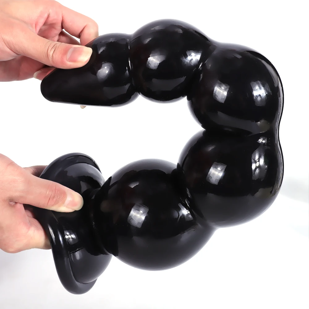 S/M/L/XL/XXL Anal Plug 9.5cm Large Anal Beads 5 Beads Silicone Butt Plug Huge Dildo Dilator Bdsm Fist Strap On Pull Bead Sex Toy