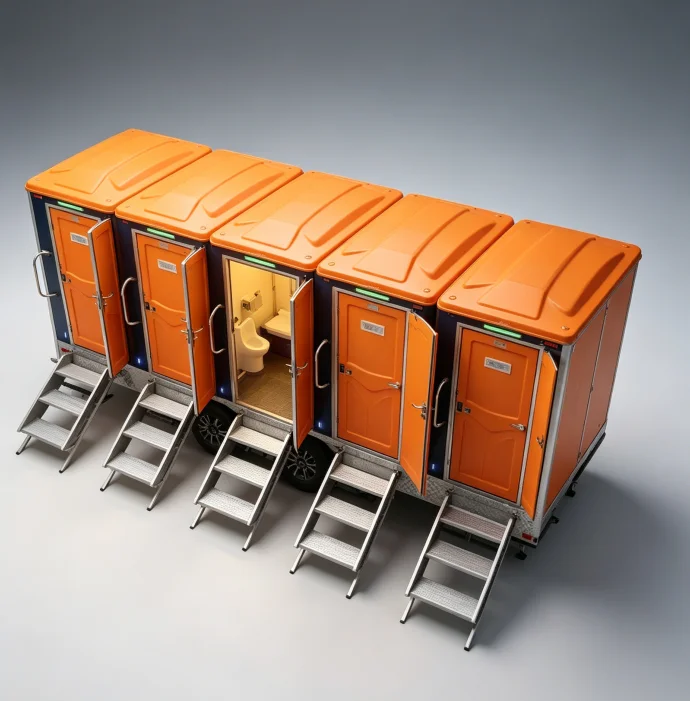 Restroom Trailer Mobile Toilets Outdoor Portable Toilet Luxury Trailer Shower Rooms Bathroom Trailer with Foldable Handrail