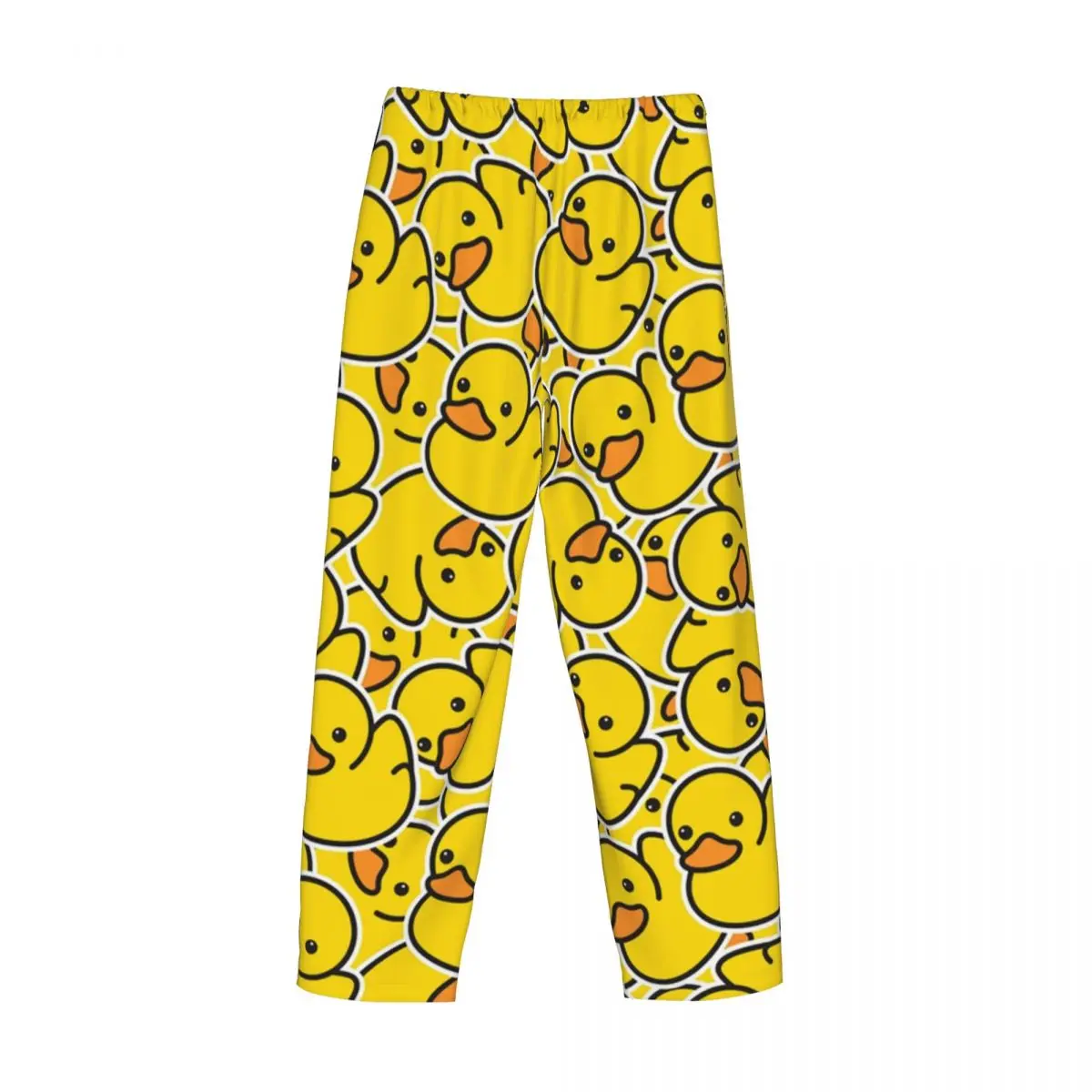 Custom Yellow Classic Rubber Duck Gothic Pajama Pants Sleepwear Men's Elastic Waistband Sleep Lounge Bottoms with Pockets