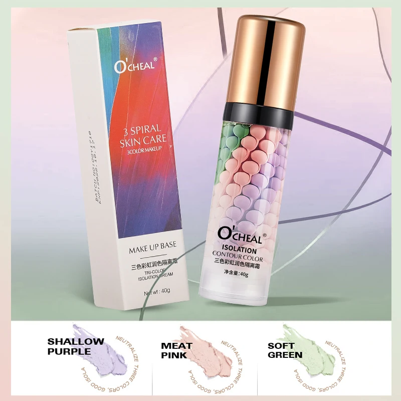 O''CHEAL ワンステップ 3 色スパイラル輪郭アイソレーションプライマー保湿クリームフェイスケアコレクターファンデーションメイクアップ化粧品