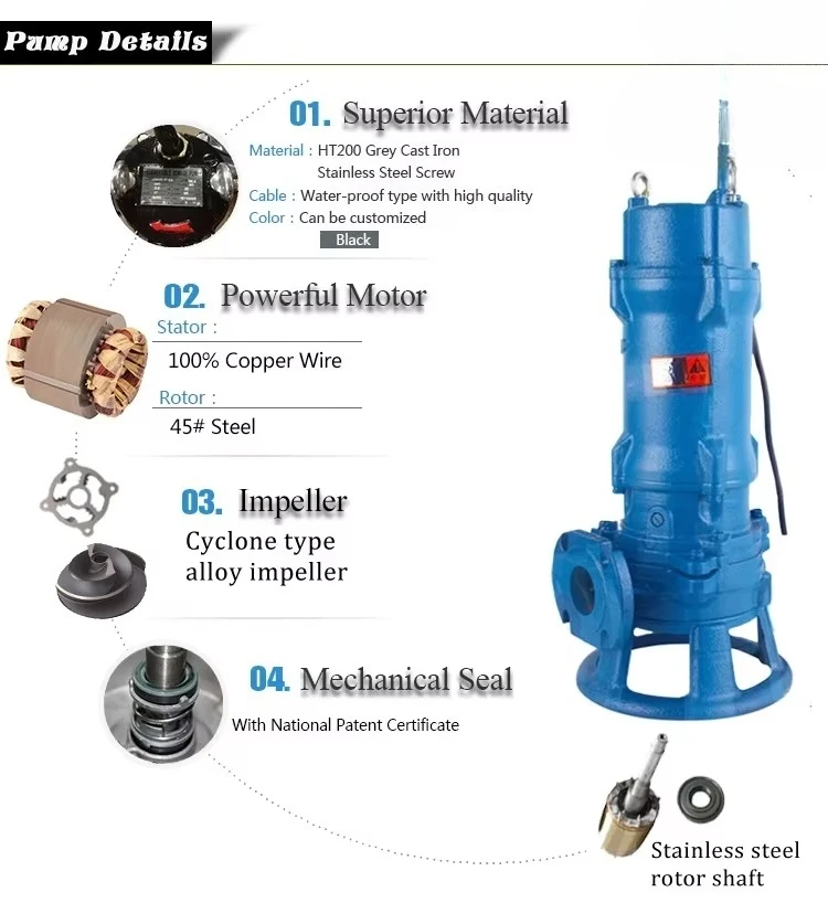 220 Volt Grinder Dompelpomp Riolering Prijslijst Riolering Snijpomp Gietijzeren Vuil Water Transfer Sump Pompen