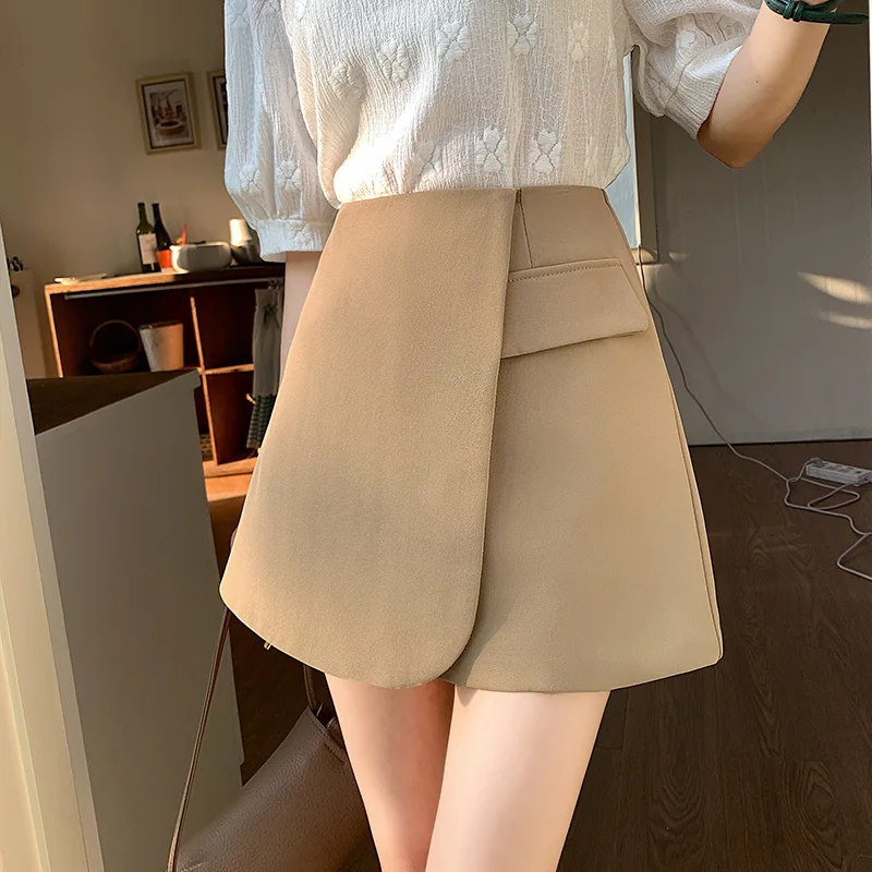 High Waist Shorts Mini Skirt Women Asymetrical Design Suit Short Women Pants 2023 New Women Clothing Slim Shorts Skirt for Women