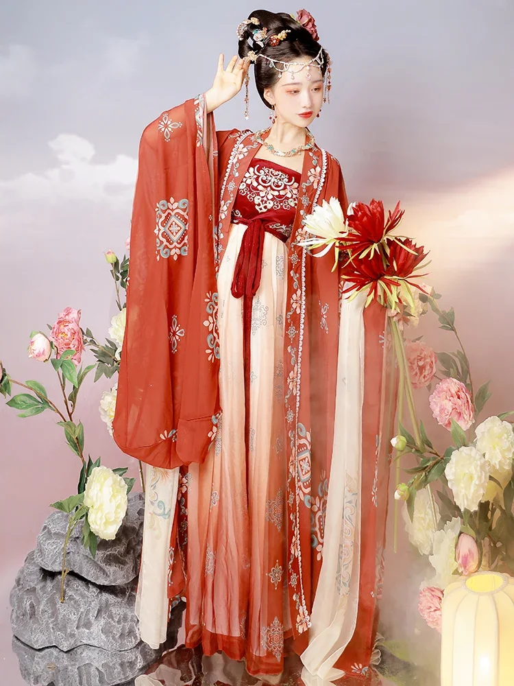 Hanfu Women Ancient Chinese Traditional Clothing Stage Outfit Tang Dynasty Princess Fairy Dance Performance Oriental Dance Wear