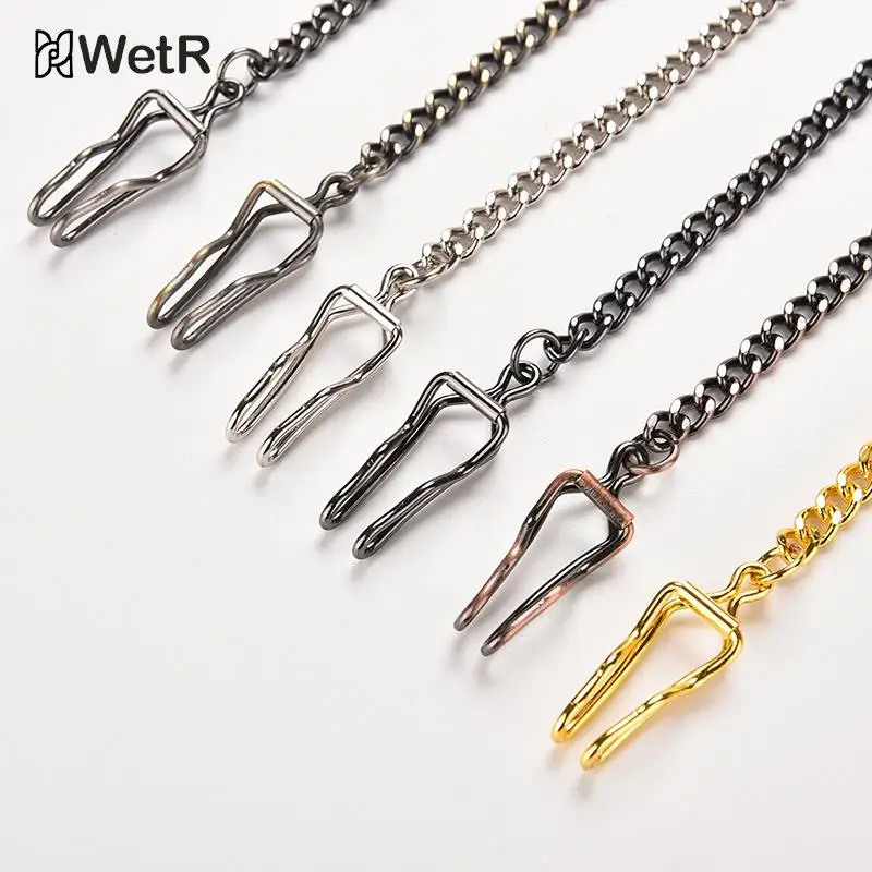 Vintage Bronze Alloy Pocket Watch Chain Black Gold For Antique Quartz Women Men Watch Chain