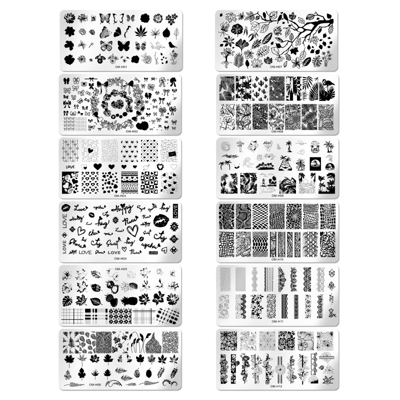 Art Stamp Template Art Stamping Plates Valentines Tree Love Heart Kiss Bows Flower Butterfly Vine Leaf