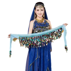 Belly Dance Belt Costumes Sequins Belly Dance Hip Scarf for Women Belly Dancing Belts Indian Colors Belt Dance Performance