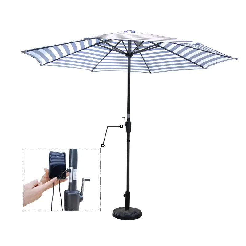 Good user reputation Waterproof Sun Garden Parasol Beach Solar USB Charger Umbrella Solar Panels