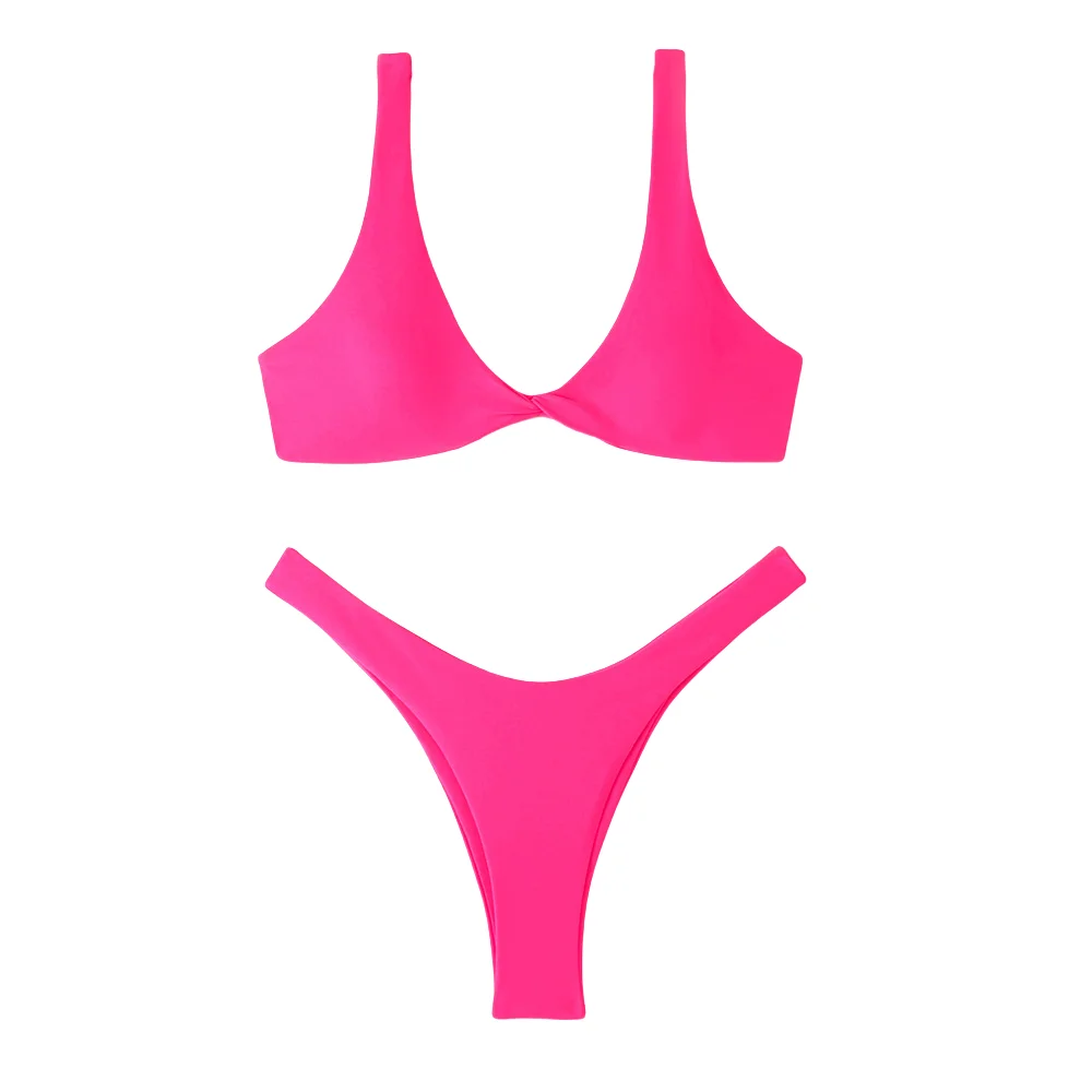 

2024​ Women Summer Swimwear Sexy Bikini 2 Piece Swimsuit Backless Swimsuit Solid Color Swimsuit High Quality Bikinis Set