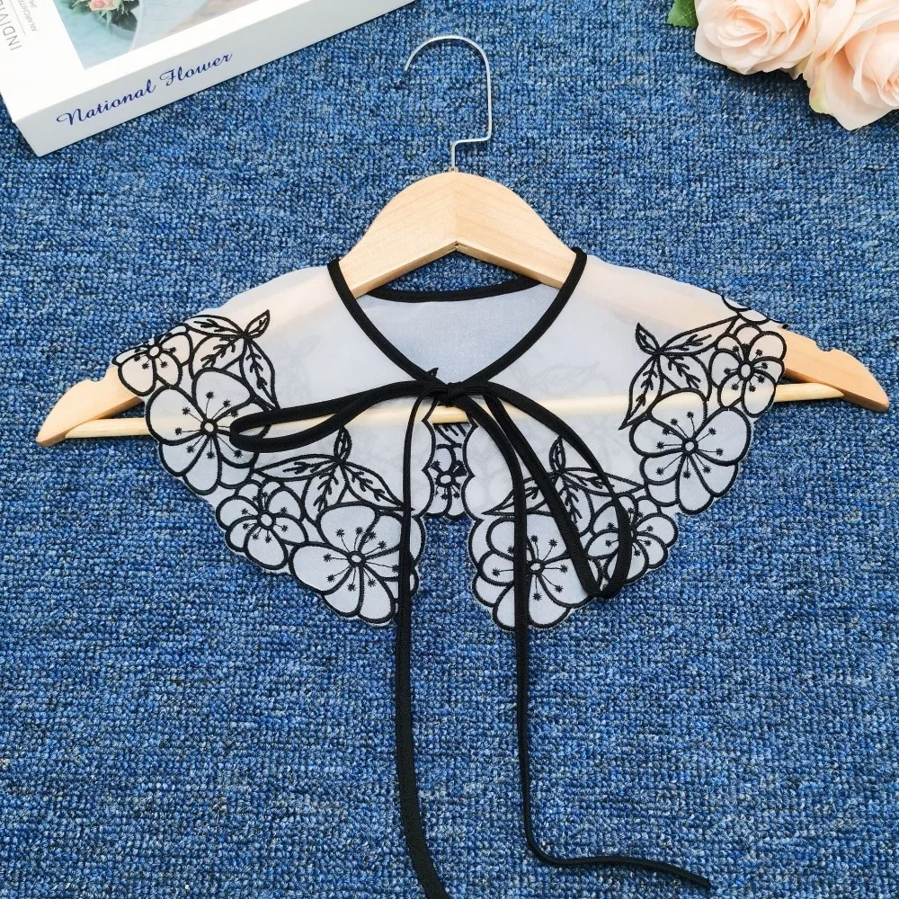 

Embroidery Women's Lace Collar Fashion Women's Clothing Children's Clothing Detachable Shirt Lace Up Shawl