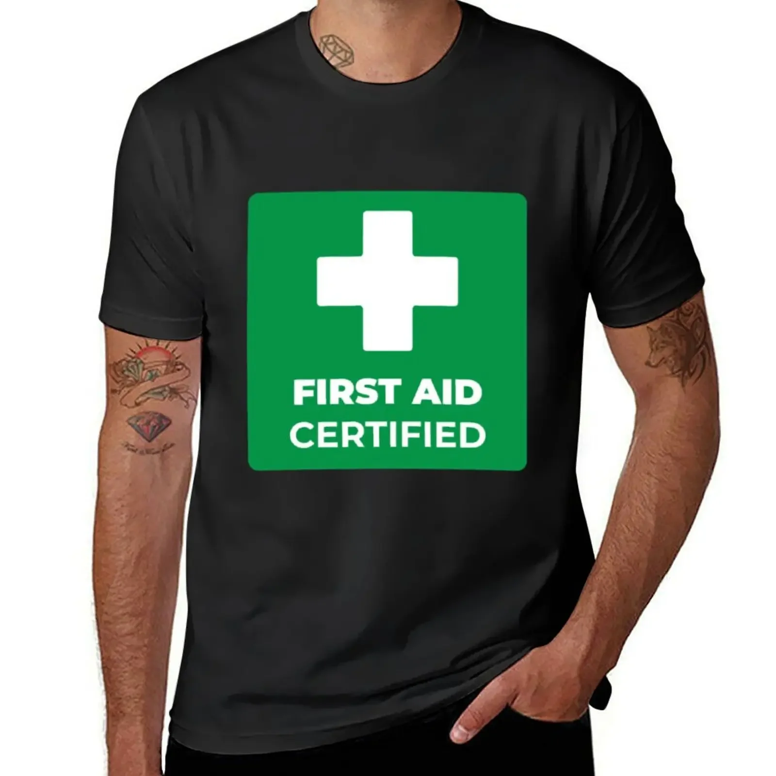 First aid certified T-Shirt shirts graphic anime t shirts animal prinfor boys sweat mens tall t shirts