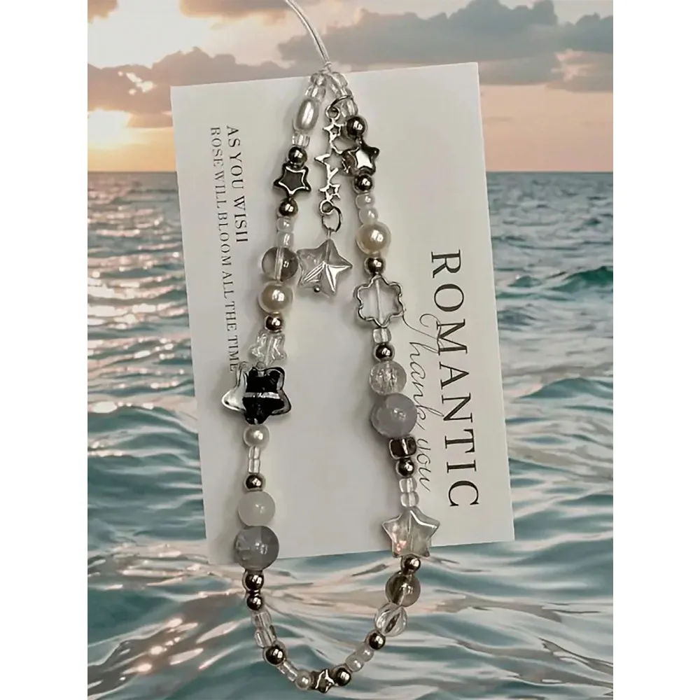 

1pc Fashion Beaded Phone Lanyard Star Beaded Accessory Suitable For Phone Camera Earphones Personalized Accessory Decoration Gift Phone Ornament Phone Accessory (Due To Shooting Angle And Magnification, The Actual Object Size May Slightly Differ From The