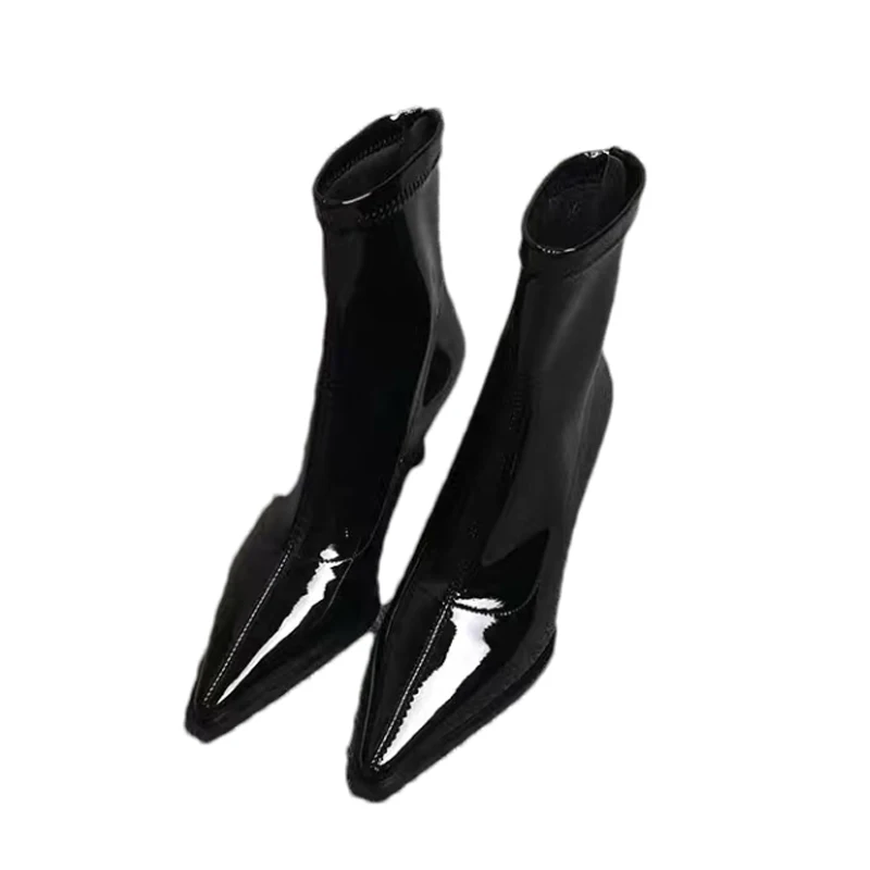 أشار تو عالية الكعب المرأة حذاء من الجلد مثير أحذية من الجلد شتاء 2025 فاخر جديد فستان الحفلات مضخات تشيلسي الأحذية Mujer بوتاس #6