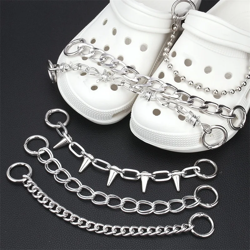 Modische Hip-Hop-Punk-Stil Metall-Schuhketten-Anhänger Abnehmbare Trendige Dekorative Schuh-Ornamente Accessoires für Sandalen