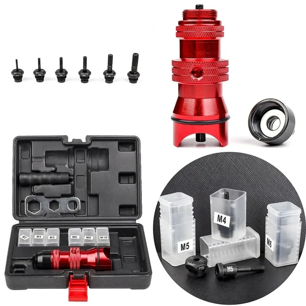 M3 M4 M5 M6 M8 M10 Rivet Nut Tool Adapter Cordless Aluminum Alloy Rivnut Adapter Tool Box Nut Riveter Adapter